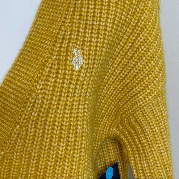NWT U. S. Polo Assn Chunky Cozy Yellow Preppy Long Sleeve Cardigan Medium - Picture 5 of 15